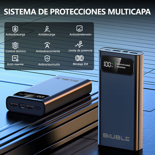 Power Bank 26800mah 120w Carga Rápida Portátil Con Pantalla