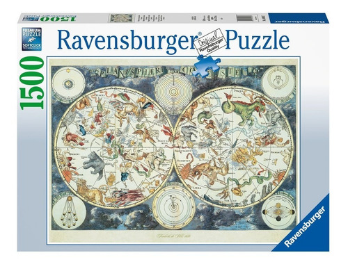 Puzzle 1500pz Mapamundi De Bestias Fant- Ravensburger 160037