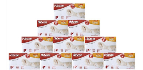 Luvas descartáveis Vabene Viniflex cor transparente tamanho P de elastômero termoplástico em kit de 10 x 100 unidades