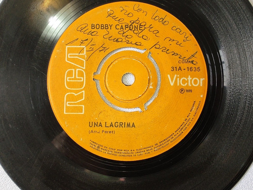 Vinilo Single De Bobby Capone Una Lágrima(w147 