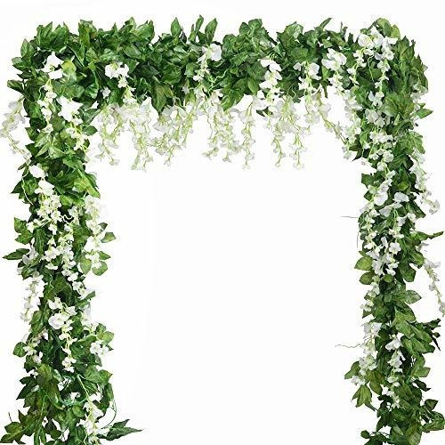 Wisteria Garland Artificial Silk Wisteria Vine 5pcs 7.2ft - 