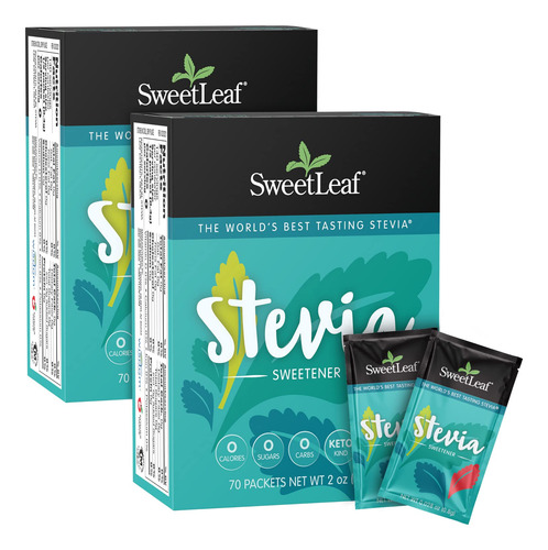 Edulcorante Sweetleaf Stevia - 70 Paquetes De 2.5 Oz (caja D