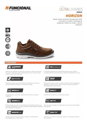 Zapatilla Calzado Seguridad Funcional Horizon Ultraliviano Env o