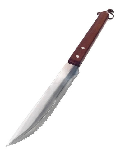 Cuchillo Para Parrilla Mango De Madera Largo