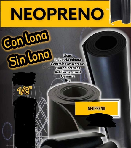 Neopreno Goma Sin Lona 3mm 1/8 