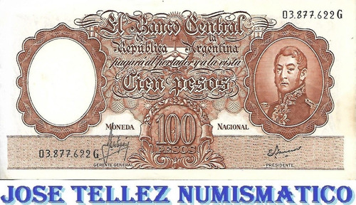 Bottero 2086 $ 100 Moneda Nacional Serie G Mb+ Palermo