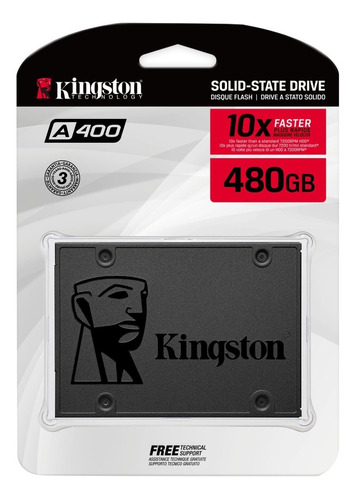Imagen 1 de 10 de Disco Solido Kingston 480gb Ssd 480 Gb Nand 500mbs Pc Note