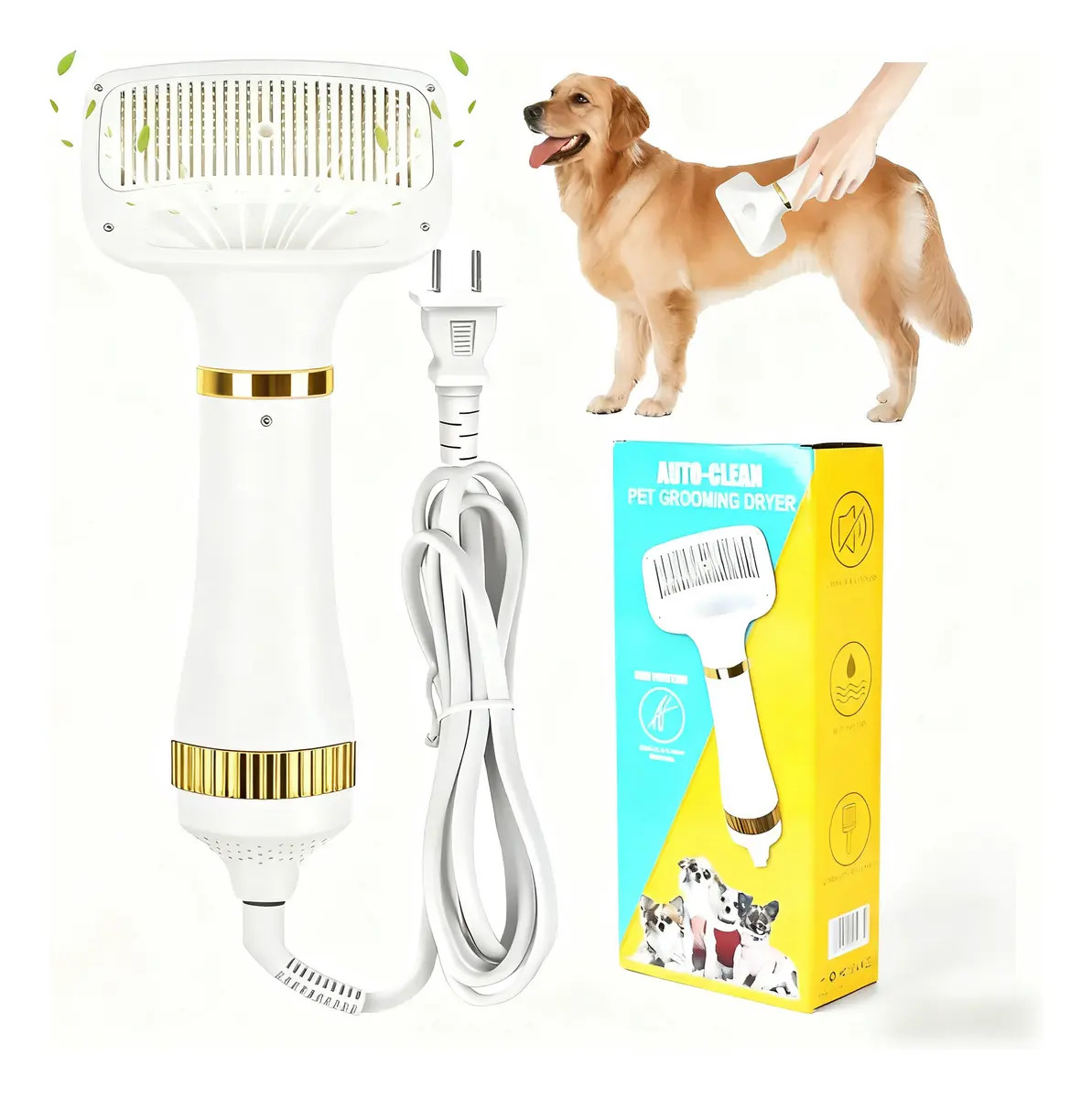 Secador para Mascotas WELAGO® con Peine, 3 Temperaturas y Bajo Ruido