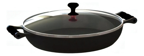 Frigideira Paella Com Alças De Silicone Preto E Tampa 36 Cm