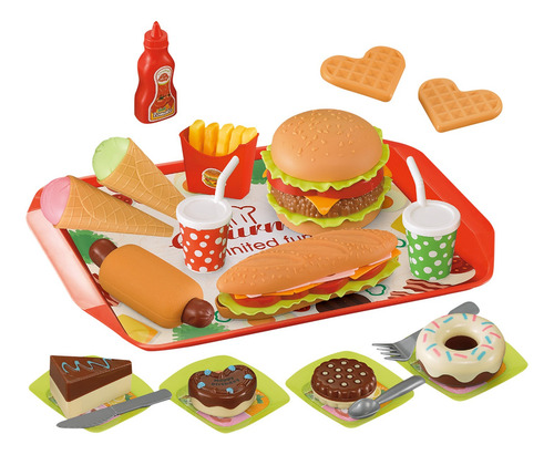 Kids Toys Burger, Juego De 16 Unidades, Juguete De Simulació