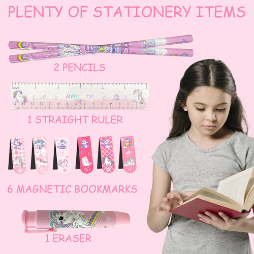Set De Material Escolar Con Diseño De Unicornio De Tsilrmsaf