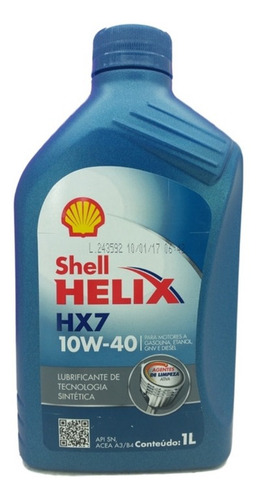 Oleo Shell Hx7 Sae 10w40 Api Sn Semissintetico 1l