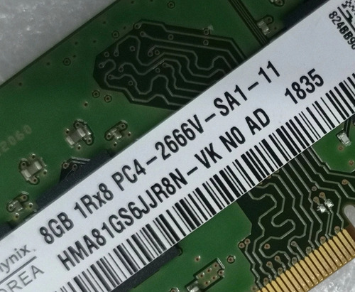Remate Memoria Notebook Sk Hynix 8gb 1rx8 Ddr4 Pc4-2666 Mhz