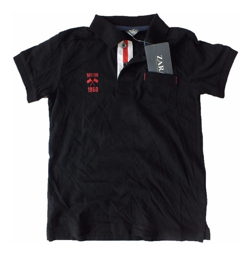 Camisa Infantil Polo Da Zara Masculina Na Cor Preta B2736