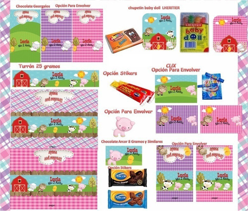 Kit Imprimible Animales De La Granja Decoracion Candy S63