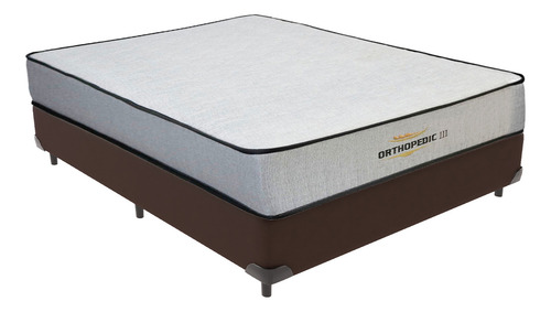 Cama Box Viúvo Marrom E Colchão Orthopedic D33 Vstore