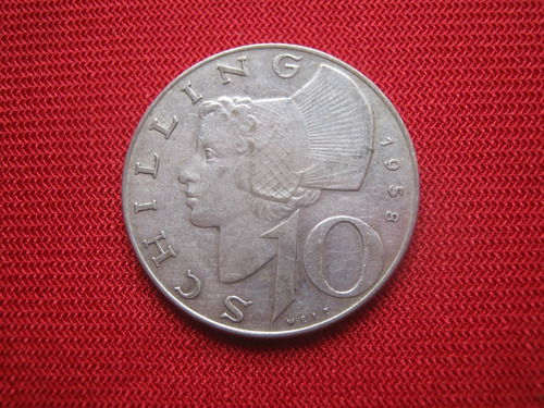 Austria 10 Schilling 1958 Plata  