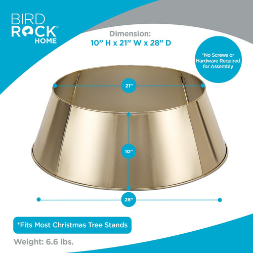 Collar De Árbol De Navidad De 4 Paneles Metal Oro Claro
