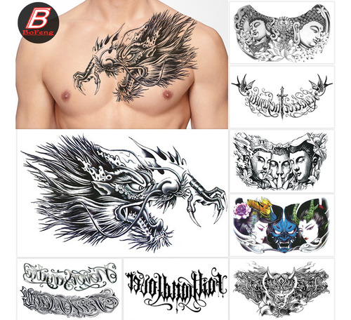 94 Pegatinas De Tatuaje De Gran Tamaño, Impermeables Y Durad