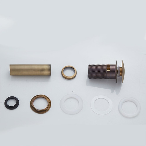 Accesorios de Ba/ño de Calidad Dylan-EU 2 PCS Tap/ón del Lavabo Cobre Cromado Pop-Up V/álvula Desag/üe Sin Rebosadero