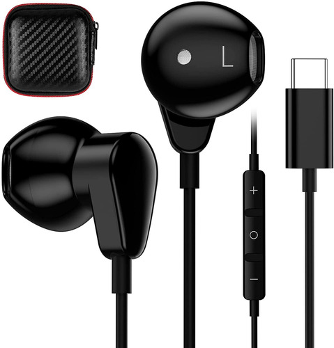 Auriculares Con Cable Conector Usb-c Con Microfono / Negro