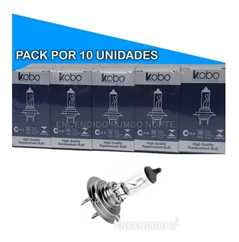 Combo Pack 10 Lamparas H7 Luz Baja 12v 55w Kobo