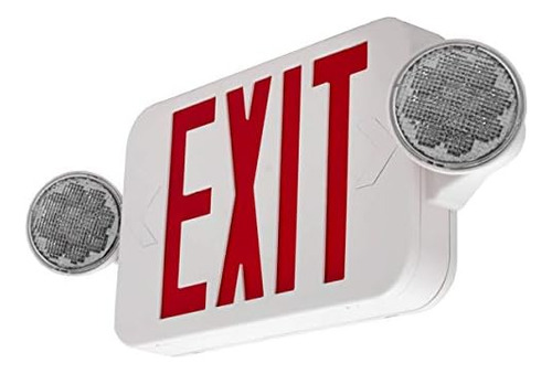 Lfi Lights - Hardwired Red Compact Combo Exit Sign Emer...