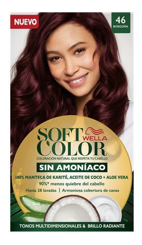 Kit Tinte Wella Professionals  Soft color Tinte de cabello tono 46 borgoña para cabello