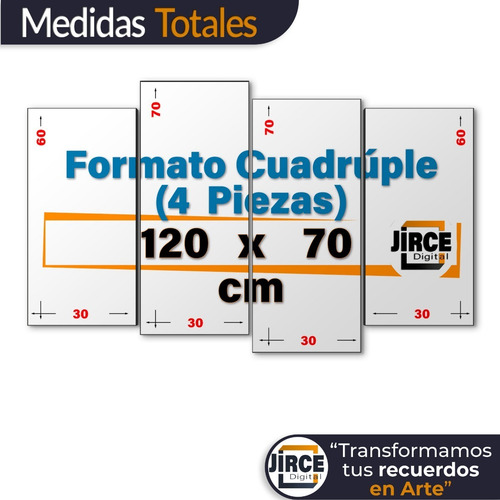Cuadro Decorativo Moderno Perro Buldog Fránces Jd-0014 L Cuádruple 120x70 Cm Sin Marco