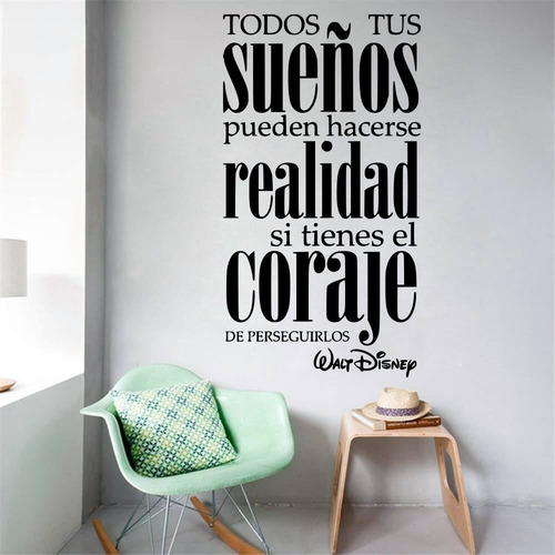 Vinil Decorativo Para Pared Frases Letras Todos Tus Sueños..