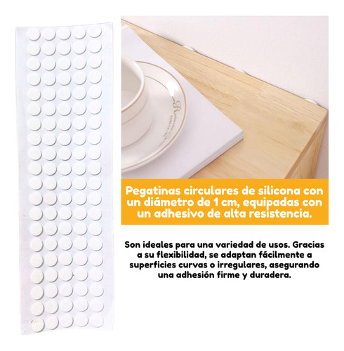 200 Pegatinas Doble Cara Circulares De Silicona Invisibles F