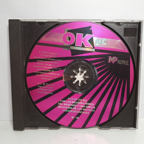 Cd Rom Disco Original Iv - Revista Ok Pc - Año 1995