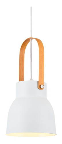 Colgante Nordico 1 Luz Blanco C/ Simil Madera Fusion C6