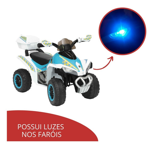 Mini Quadriciclo Moto Elétrica Infantil Importway Policia