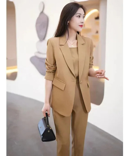 Elegante Conjunto De Traje Casual Para Mujer 2024, Primavera