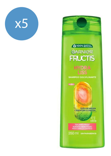 Pack Shampoo Garnier Fructis Hydra Liss 350 Ml