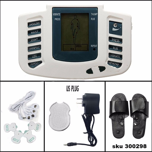 Gimnasia Pasiva Digital Portatil Electrodos + Chanclas W13