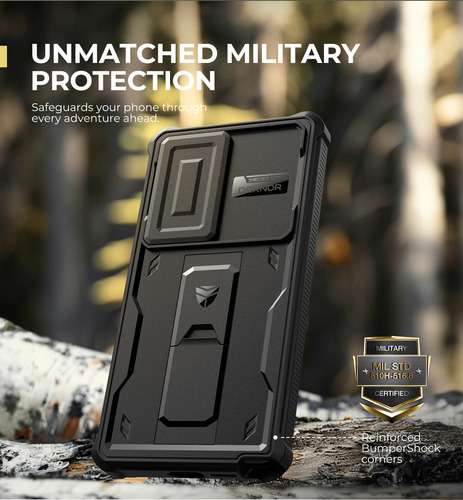 Funda Dexnor Para Samsung Galaxy S25 Ultra, Funda Deslizante Para Cámara, Con Protector De Pantalla Y Soporte, Funda Resistente Y Resistente