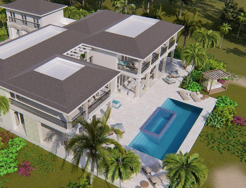 Venta De Villa De Lujo De 5 Habitaciones, Más Casa De Servicio, En Cap Cana, Punta Cana.