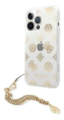 Funda Protector Guess Peony Charm Oro Para iPhone 15 Pro 