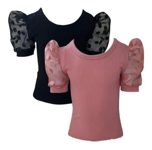 Blusa Blusinha Feminina Juvenil Kit 2 Blusas Blogueira Promo