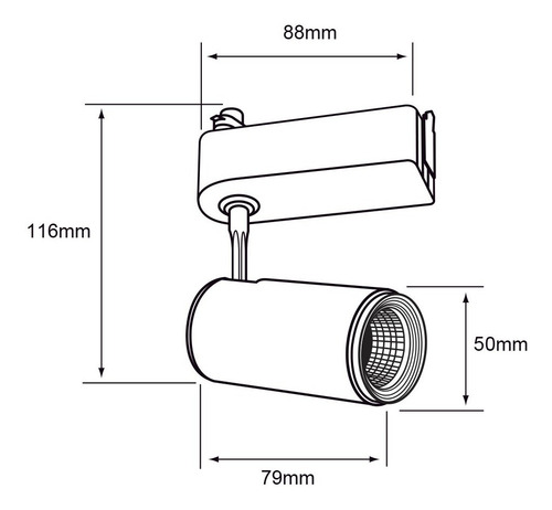Imagen 3 de 5 de Lámpara Interior Spot Led Para Riel, 7w, Luz Cálida, Negro