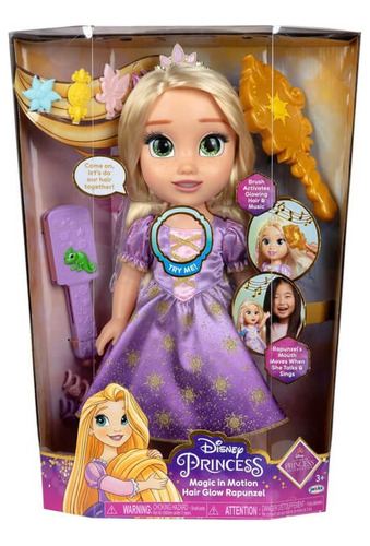Princesa Disney Magic In Motion Hair Glow Rapunzel 