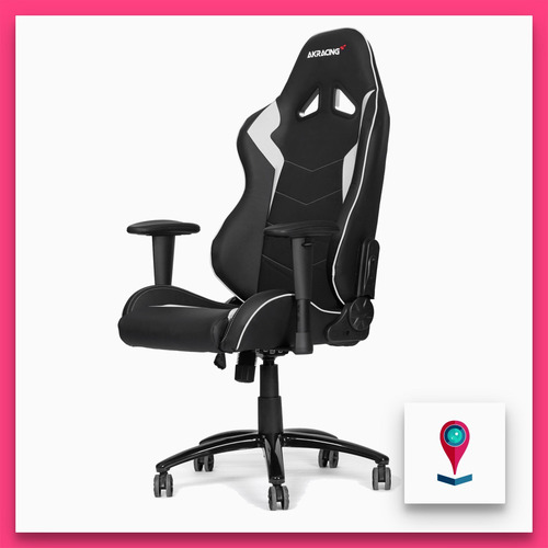 Imagen 2 de 4 de Silla de escritorio Akracing Octane gamer ergonómica negra y blanca con tapizado de cuero sintético