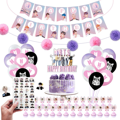 Bts Birthday Party Kit Suministries Para Bangtan Boys Incluy