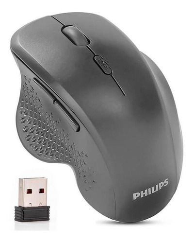 Mouse Gamer Sem Fio Wireless Philips Usb 6 Botões 2.4ghz