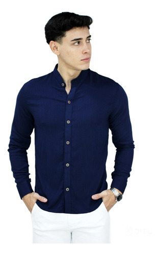 Camisas Cuello Neru Para Hombre | Manga Larga | Algodon