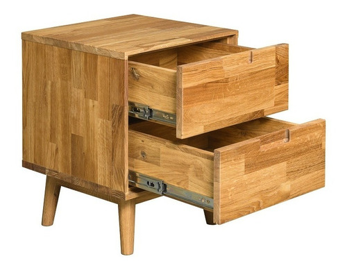 Imagen 3 de 3 de Mesa De Noche Madera 100% Maciza De Roble Ref: Maciza108