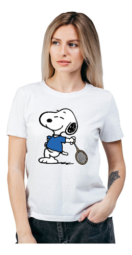 Polera Mujer Snoopy Padel Tenis Pro Algodon Organico Wiwi