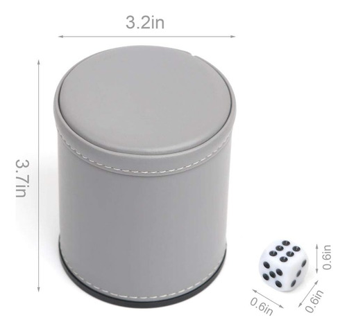 Copa De Dados De Cuero Pu Con Fieltro De Dados Con 6 Dados,